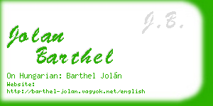 jolan barthel business card